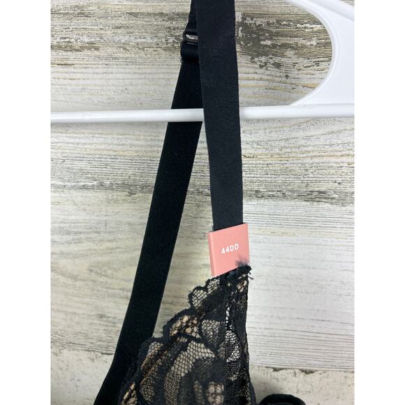 Cacique Women’s Plus 44DD Black Lace Lightly Lined Full Coverage Underwire Bra - Picture 4 of 7